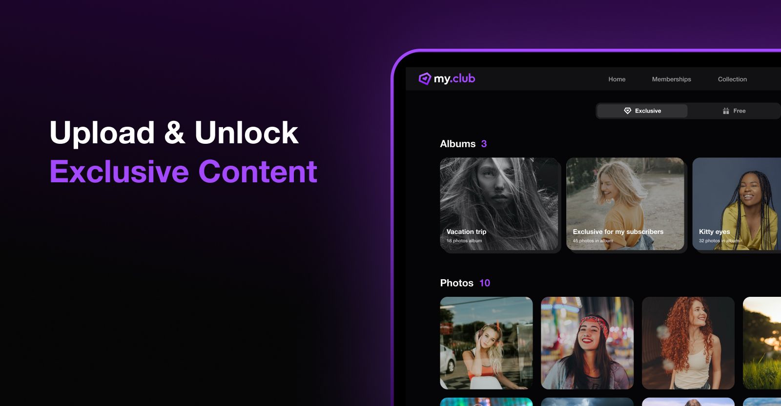 Upload and unlock exclusive content
