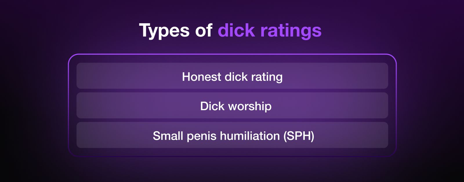 Get your dick rated